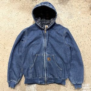 Vintage Carhartt Jacket Flannel Lined Denim